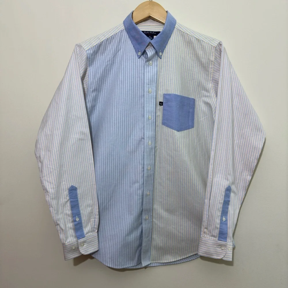 Brooks Brothers Teens Long Sleeve Button Down Shirt Supima Cotton Size XL